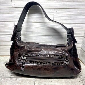 Aldo Brown Faux Leather Shoulder Bag
